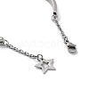 Tarnish Resistant 304 Stainless Steel Star Bangles with Charms BJEW-F464-17P-2