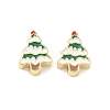 Christmas Brass Enamel Beads KK-I474-G22-1