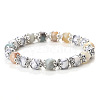 Natural Howlite & Flower Amazonite Round Beaded Stretch Bracelets for Women JT2459-6-1