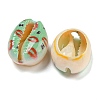 Printed Natural Shell Beads BSHE-G037-01-3