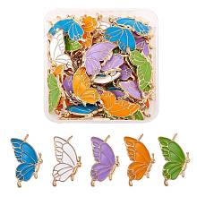 50 Pieces Enamel Butterfly Charms Pendant Alloy Enamel Insect Charm Mixed Colorful for Jewelry Necklace Earring Bracelet Making Crafts JX331A