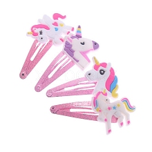 4Pcs 4 Style Cute Unicorn Children's Alloy Hair Clips PW-WG758B6-01