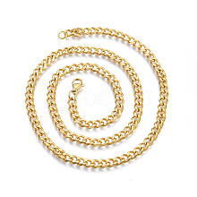 Men's 201 Stainless Steel Cuban Link Chain Necklace NJEW-N050-A06-5-55G