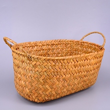 Straw Plaited Article Bread Storage Basket AJEW-WH0118-06