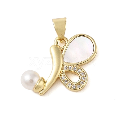 Brass Micro Pave Clear Cubic Zirconia Pendants KK-I712-23G-1