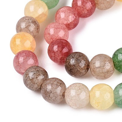 Baking Paint Crackle Glass Beads Strands GLAA-Q106-03A-13-1