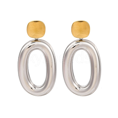 304 Stainless Steel Dangle Stud Earrings LS-EJEW-K296-02GP-08-1