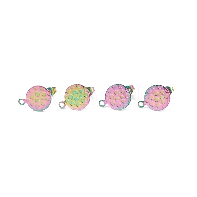 Ion Plating(IP) 304 Stainless Steel Stud Earring Findings STAS-O119-18B-M-1