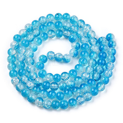 Transparent Crackle Baking Paint Glass Beads Strands DGLA-T003-01C-05-1