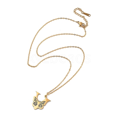 PVD Vacuum Plating 201 Stainless Steel Necklaces NJEW-R267-01V-G-1