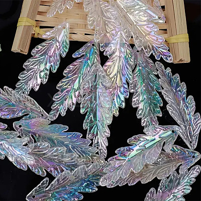 AB Color Transparent Acrylic Pendants TACR-YW0003-09-1