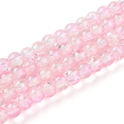 Spray Painted Crackle Glass Beads Strands LS-CCG-Q002-6mm-01-1
