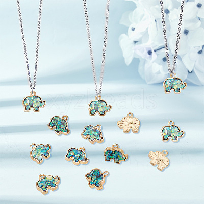 20Pcs Opaque Resin Imitation Shell Pendants RESI-AR0001-32-1