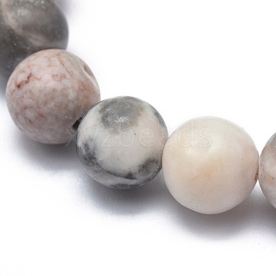 Natural Zebra Jasper Bead Stretch Bracelets X-BJEW-K212-B-035-1