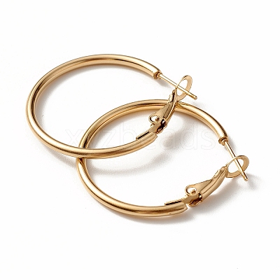 PVD Vacuum Plating 304 Stainless Steel Hoop Earrings STAS-S078-08-30mm-1