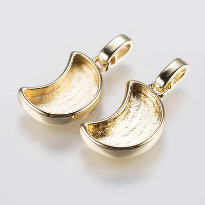 Brass Pendant Cabochon Settings KK-G338-08G-1
