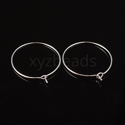 Silver Color Plated Brass Earring Hoops X-EC067-2S-1