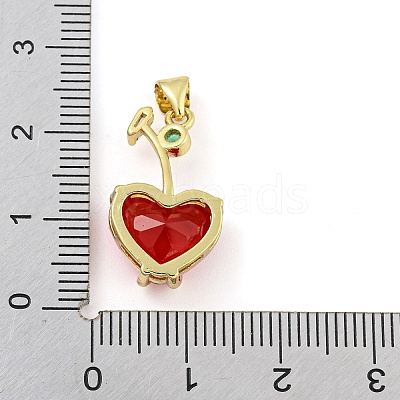 Rack Plating Brass Micro Pave Clear Cubic Zirconia Pendants ZIRC-L100-161G-03-1