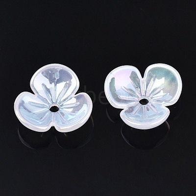 3-Petal Electroplate Acrylic Bead Caps PACR-T014-03-1