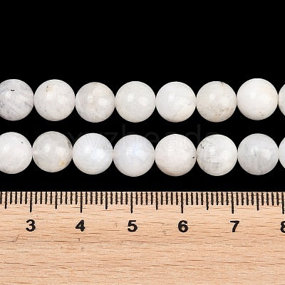 Round Grade A Natural Rainbow Moonstone Bead Strands G-M304-06-8.5mm-1
