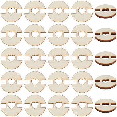 1 Set 1-Hole Wood Buttons BUTT-CY0001-16C-1
