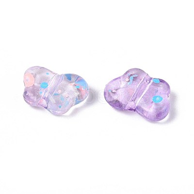 Spray Painted Transparent Acrylic Beads OACR-N149-01E-1