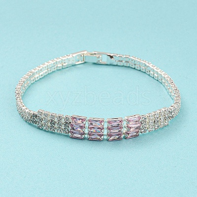 Rack Plating Brass Rectangle Link Bracelet BJEW-Q771-10S-1