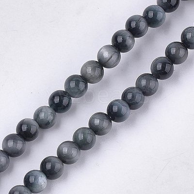 Natural Hawk's Eye Beads Strands X-G-S333-4mm-027-1