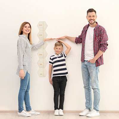 Hexagon Wood Measuring Growth Chart Rulers TOOL-WH0136-124A-1