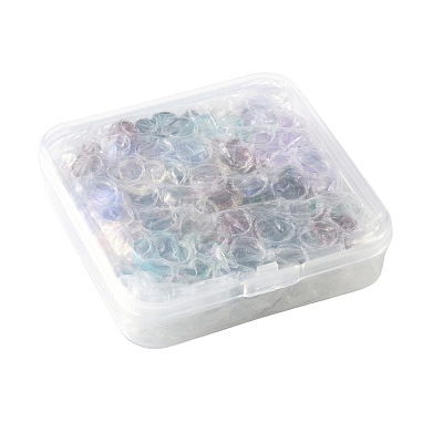 100Pcs 10 Colors Baking Paint Transparent Glass Bead Caps DGLA-FS0004-28-1