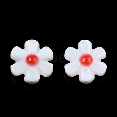 Natural Freshwater Shell Enamel Beads SHEL-N003-27C-1