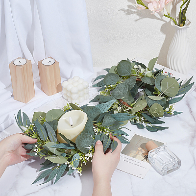 Spun Silk Cloth with PE Plastic Garland for Candle AJEW-WH0314-804A-1
