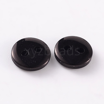 2-Hole Flat Round Resin Sewing Buttons for Costume Design BUTT-E119-28L-13-1