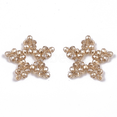 Plating Acrylic Woven Beads PACR-R247-02A-1