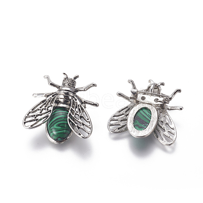 Synthetic Malachite Brooches G-A176-D02-1