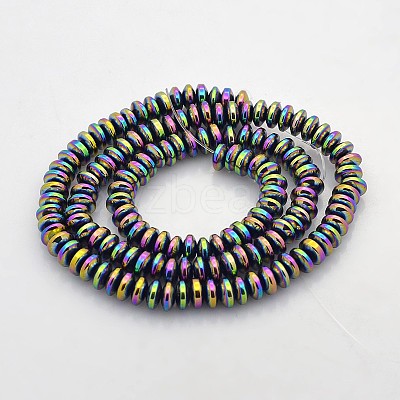 Electroplate Non-magnetic Synthetic Hematite Rondelle Beads Strands G-J216B-10-1