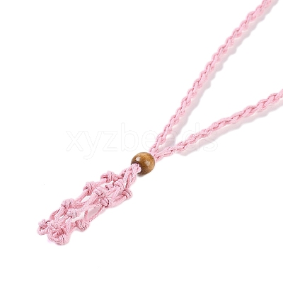 Braided Waxed Cord Empty Macrame Pouch Slider Necklace Making FIND-C061-01F-1
