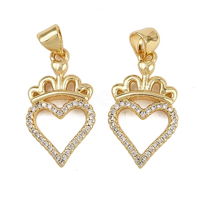 Brass Micro Pave Cubic Zirconia Pendants ZIRC-I367-12G-04-1