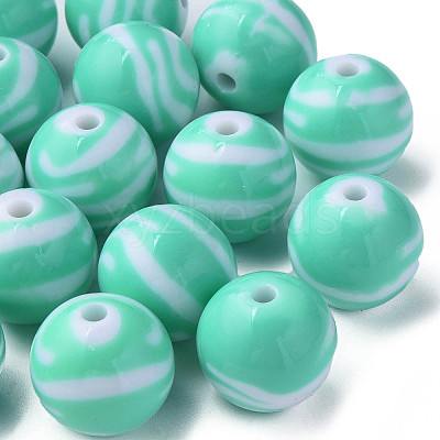 Opaque Striped Acrylic Beads MACR-S373-27B-07-1