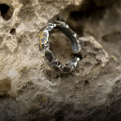 Sun Pattern Zinc Alloy Cuff Rings for Men FS-WGCAFD8-01-1