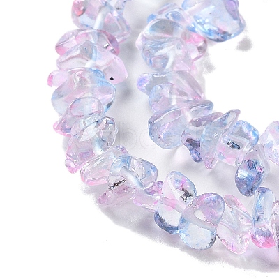 Spray Painted Transparent Glass Beads Strands X-GLAA-P060-01A-16-1