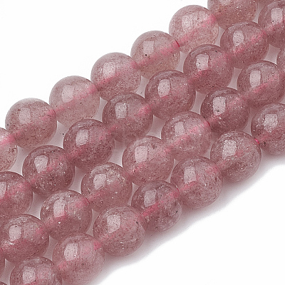 Natural Dyed Strawberry Quartz Beads Strands G-S295-15-6mm-1-1