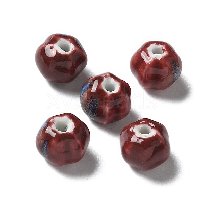 Vintage Porcelain Pumpkin Beads PORC-L080-H18-1