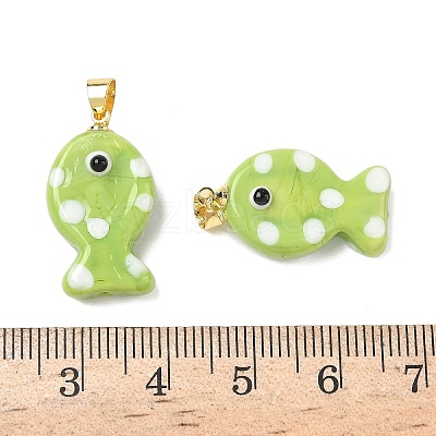 Handmade Lampwork Pendants LAMP-G168-04F-1