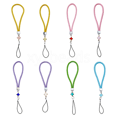 1 Set PU Leather Knitting Wrist Lanyard Hand Mobile Straps HJEW-FH0006-50-1