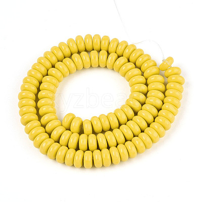 Opaque Spray Painted Glass Beads GLAA-ZX008-8mm-18K-1