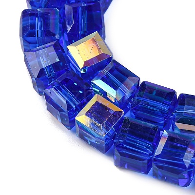 Electroplate Glass Beads Strands EGLA-H108-01A-HP03-1