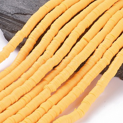 Flat Round Handmade Polymer Clay Beads CLAY-R067-8.0mm-15-1