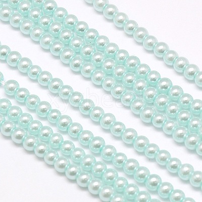 Eco-Friendly Dyed Glass Pearl Round Bead Strands X-HY-A002-4mm-RB034-1