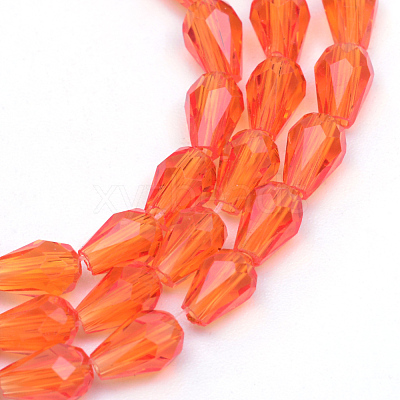 Transparent Glass Bead Strands X-GLAA-R168-3x5-01D-1